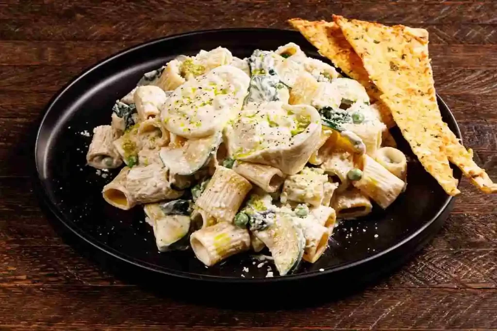 Burrata Cheese + Spring Greens Rigatoni